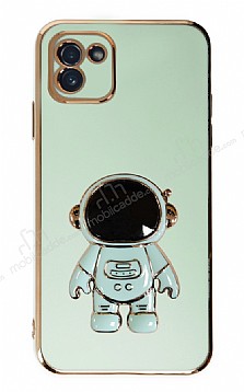 Eiroo Astronot Samsung Galaxy A03 Standl Yeil Silikon Klf