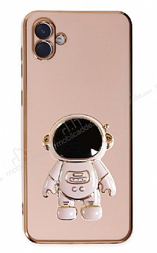 Eiroo Astronot Samsung Galaxy A04 Standl Pembe Silikon Klf