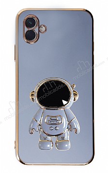 Eiroo Astronot Samsung Galaxy A04 Standl Mavi Silikon Klf