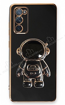 Eiroo Astronot Samsung Galaxy S20 FE Standl Siyah Silikon Klf