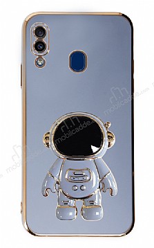 Eiroo Astronot Samsung Galaxy A20 / A30 Standl Mavi Silikon Klf