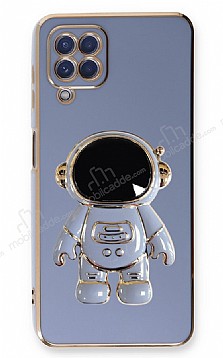 Eiroo Astronot Samsung Galaxy M22 Standl Mavi Silikon Klf
