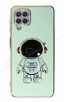 Eiroo Astronot Samsung Galaxy M22 Standl Yeil Silikon Klf