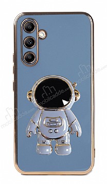 Eiroo Astronot Samsung Galaxy A34 Standl Mavi Silikon Klf