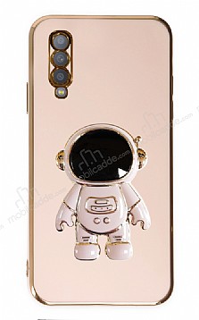 Eiroo Astronot Samsung Galaxy A70 Standl Pembe Silikon Klf