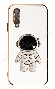 Eiroo Astronot Samsung Galaxy A70 Standl Beyaz Silikon Klf