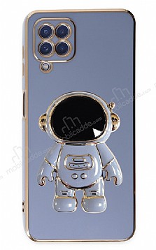 Eiroo Astronot Samsung Galaxy A12 / M12 Standl Mavi Silikon Klf