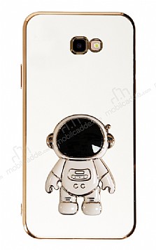 Eiroo Astronot Samsung Galaxy J4 Plus Standl Beyaz Silikon Klf