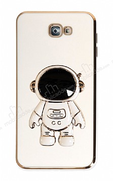 Eiroo Astronot Samsung Galaxy J7 Prime/J7 Prime 2 Standl Beyaz Silikon Klf