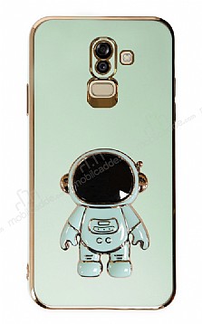 Eiroo Astronot Samsung Galaxy J8 Standl Yeil Silikon Klf
