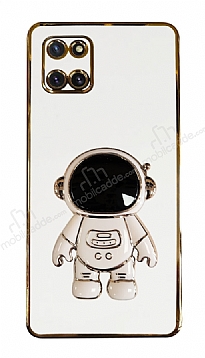 Eiroo Astronot Samsung Galaxy Note 10 Lite Standl Beyaz Silikon Klf