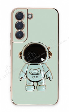 Eiroo Astronot Samsung Galaxy S21 FE 5G Standl Yeil Silikon Klf