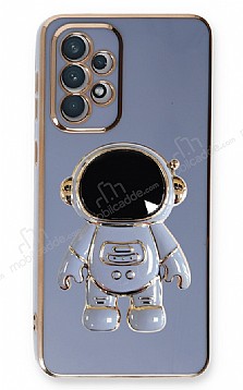 Eiroo Astronot Samsung Galaxy A72 / A72 5G Standl Mavi Silikon Klf