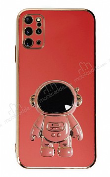 Eiroo Astronot Samsung Galaxy S20 Plus Standl Krmz Silikon Klf