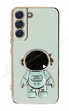 Eiroo Astronot Samsung Galaxy S22 Plus 5G Standl Yeil Silikon Klf