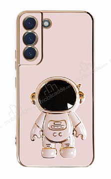 Eiroo Astronot Samsung Galaxy S22 Plus 5G Standl Pembe Silikon Klf