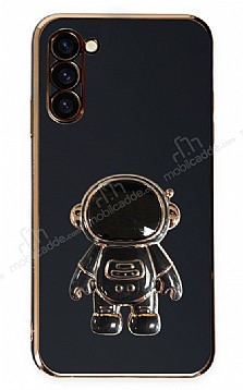 Eiroo Astronot Samsung Galaxy S23 Standl Siyah Silikon Klf