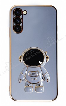 Eiroo Astronot Samsung Galaxy S23 Plus Standl Mavi Silikon Klf