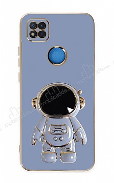 Eiroo Astronot Xiaomi Poco C3 Standl Mavi Silikon Klf