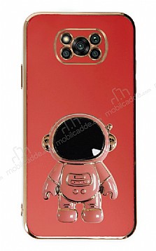 Eiroo Astronot Xiaomi Poco X3 Standl Krmz Silikon Klf