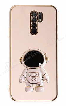 Eiroo Astronot Xiaomi Redmi 9 Standl Pembe Silikon Klf