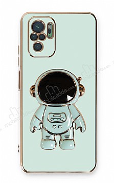 Eiroo Astronot Xiaomi Redmi Note 10S Standl Yeil Silikon Klf