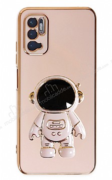 Eiroo Astronot Xiaomi Redmi Note 11 SE Standl Pembe Silikon Klf