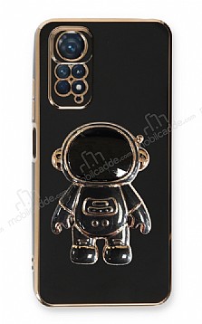 Eiroo Astronot Xiaomi Redmi Note 11 Standl Siyah Silikon Klf