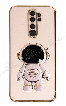 Eiroo Astronot Xiaomi Redmi Note 8 Pro Standl Pembe Silikon Klf