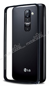 Eiroo LG G2 Metal Bumper ereve Siyah Klf