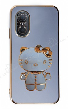 Eiroo Aynal Kitty Huawei Nova 9 SE Standl Mavi Silikon Klf