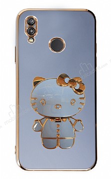 Eiroo Aynal Kitty Huawei P20 Lite Standl Mavi Silikon Klf