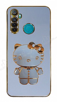 Eiroo Aynal Kitty Realme 5i Standl Mavi Silikon Klf