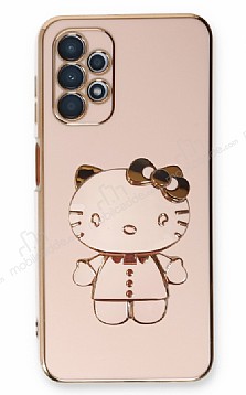 Eiroo Aynal Kitty Samsung Galaxy A23 Standl Pembe Silikon Klf