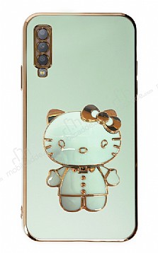 Eiroo Aynal Kitty Samsung Galaxy A30S Standl Yeil Silikon Klf