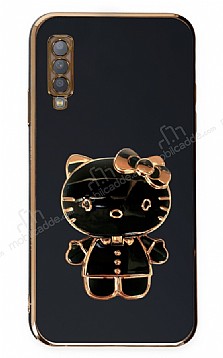 Eiroo Aynal Kitty Samsung Galaxy A30S Standl Siyah Silikon Klf