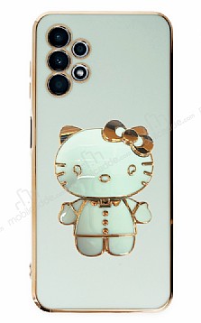 Eiroo Aynal Kitty Samsung Galaxy A32 4G Standl Yeil Silikon Klf