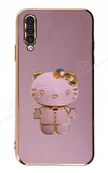 Eiroo Aynal Kitty Samsung Galaxy A50 Standl Mor Silikon Klf