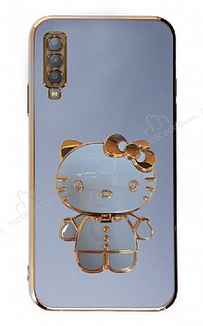 Eiroo Aynal Kitty Samsung Galaxy A7 2018 Standl Mavi Silikon Klf