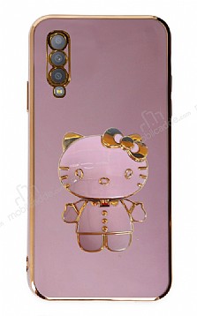 Eiroo Aynal Kitty Samsung Galaxy A70 Standl Mor Silikon Klf