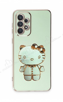 Eiroo Aynal Kitty Samsung Galaxy A72 5G Standl Yeil Silikon Klf