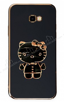 Eiroo Aynal Kitty Samsung Galaxy J4 Plus Standl Siyah Silikon Klf