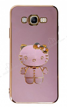 Eiroo Aynal Kitty Samsung Galaxy J7 / J7 Core Standl Mor Silikon Klf