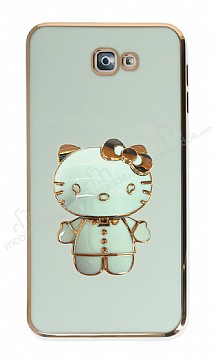 Eiroo Aynal Kitty Samsung Galaxy J7 Prime Standl Yeil Silikon Klf