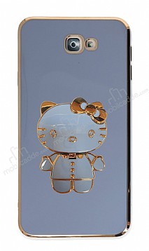 Eiroo Aynal Kitty Samsung Galaxy J7 Prime Standl Mavi Silikon Klf
