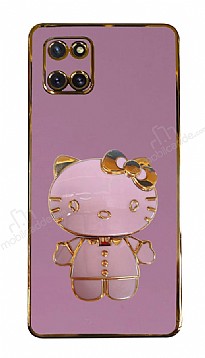 Eiroo Aynal Kitty Samsung Galaxy Note 10 Lite Standl Mor Silikon Klf