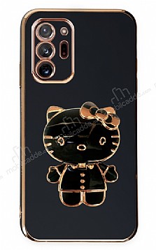 Eiroo Aynal Kitty Samsung Galaxy Note 20 Ultra Standl Siyah Silikon Klf
