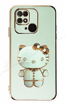 Eiroo Aynal Kitty Xiaomi Poco C40 Standl Yeil Silikon Klf