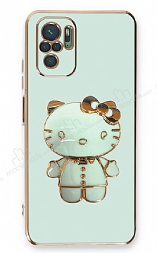 Eiroo Aynal Kitty Xiaomi Poco M5s Standl Yeil Silikon Klf