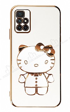 Eiroo Aynal Kitty Xiaomi Redmi 10 2022 Standl Beyaz Silikon Klf
